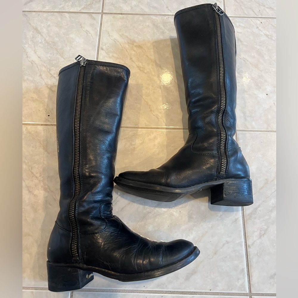 Lucky Brand Black Leather Knee-High Boots